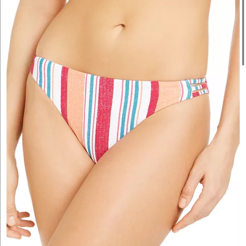 Roxy Juniors' Striped Strappy Bikini Bottoms